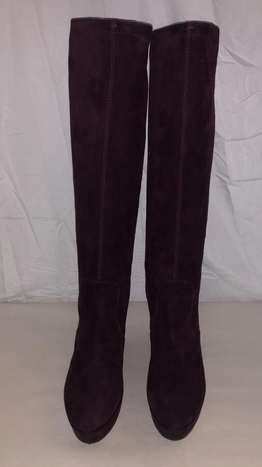 40.5/US10❤️ BOTAS TODS CUÑA ALTA Tacones Hasta la Rodilla Gamuza Cuero Plataforma ITALIA Foto 4 de 4