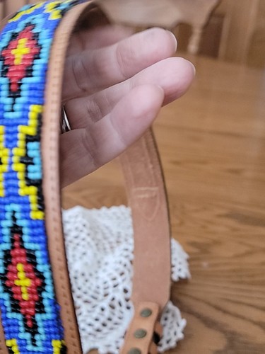 Southwestern Silvercreek Genuine Leather Colorful Beaded Belt Women's Teens 30 - Picture 9 of 23