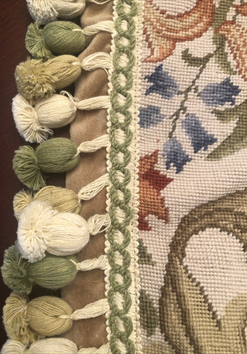 Large Art Nouveau Floral Flowers Aubusson Style Needlepoint Pillow Cover Petit - Bild 6 von 10