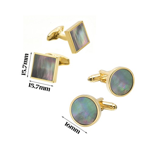 Colorful Shell Stone Cufflinks Business Banquet Party Shirts Cuffs Accessories - Picture 3 of 16