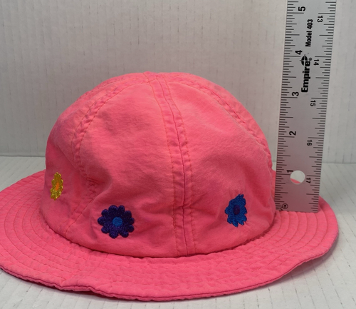 Vintage 1998 GYMBOREE Infant Girl Sun hat Pink With Flowers 12-18 Months XXS - Picture 6 of 16