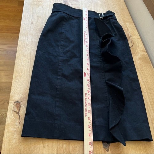 FALDA LÁPIZ YVES SAINT LAURENT TALLA 38-6 VOLANTES DISEÑADOR LUJO CHIC CARRERA DE COLECCIÓN - Imagen 9 de 12