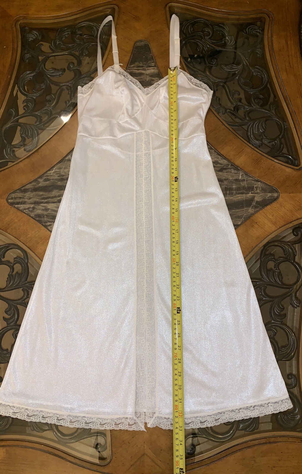 Vintage Full Slip White Nylon NANCY KING Adjustab… - image 8