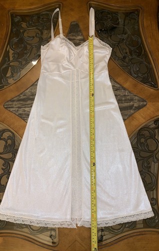 Vintage NANCY KING Full Slip White Nylon Adjustable Strap 1980s Womens Sz 32 NEW - Picture 8 of 10