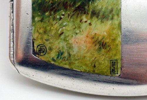 Estuche de cigarrillos Art Nouveau - caballo - plata 935 y esmalte - Fritz Bemberg 1906 - Imagen 13 de 20