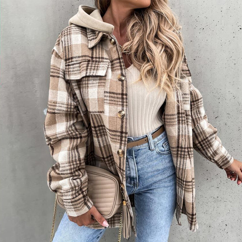 Hooded shirt cheap jacket womens