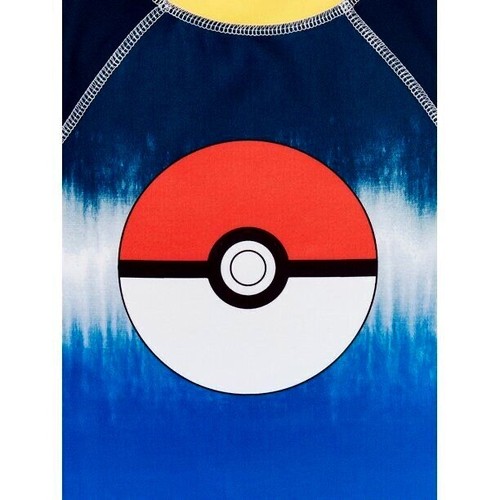 Boys Pokemon Swimsuit Swim Trunks Shorts Rash Guard Swim Shirt Set Pikachu 4-12 - Picture 2 of 5