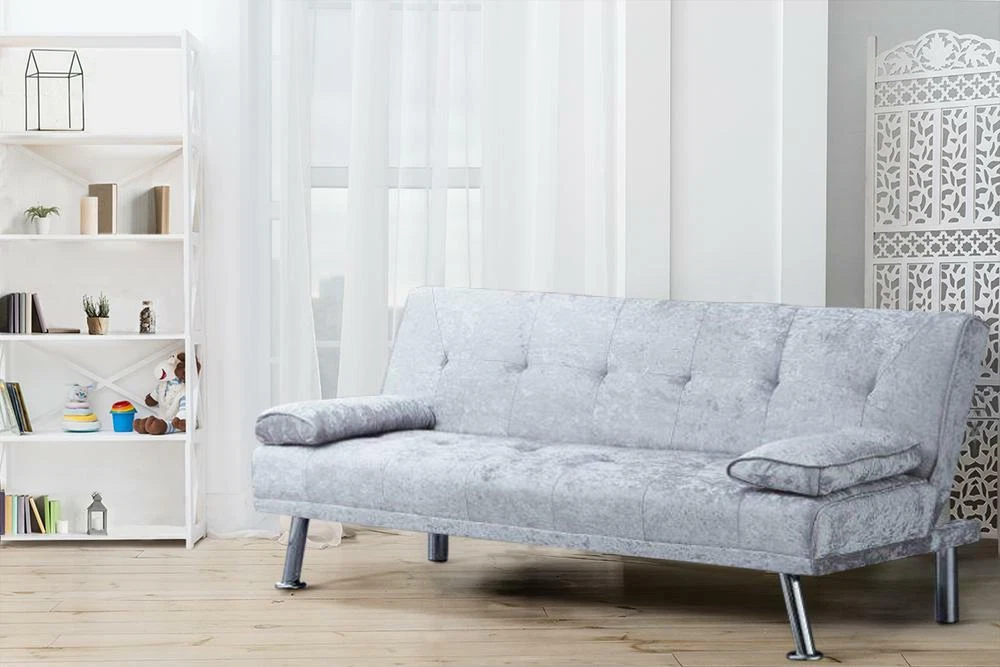 White velvet sofa bed deals