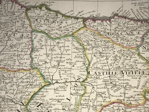 SPAIN PORTUGAL 1765 GUILLAUME DELISLE / BUACHE LARGE ANTIQUE MAP 18TH CENTURY - Picture 4 of 12