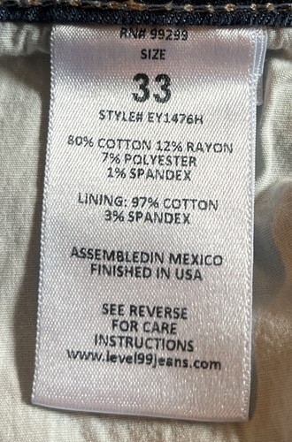 Level 99 Womens Size 33 Blue High-Rise Button Fly Cut-Off Denim Jean Shorts - Picture 4 of 4