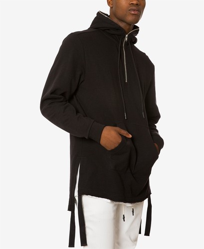 Jaywalker 152753 Men's Raw-Edge Hoodie Black Sz. Small - Picture 2 of 2