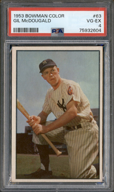 1953 Bowman Color #63 Gil McDougald PSA 4