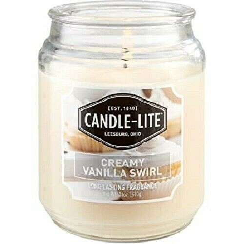 Candle Lite Creamy Vanilla Swirl Large Scented 18 Oz Jar Candle, Frosting Scent - Picture 7 of 7