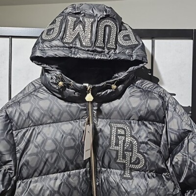 Puma x Dapper Dan Studded Puffer Bomber Reversible Jacket Coat NWT