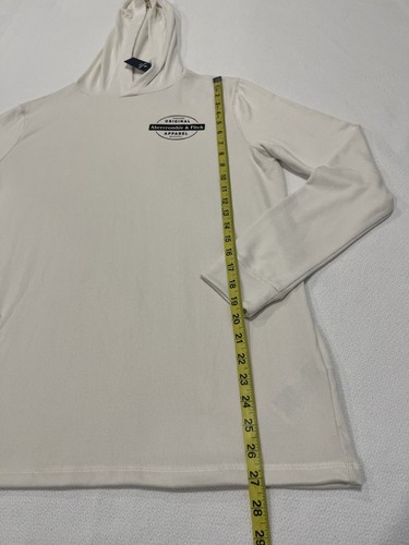 Abercrombie Kids  Boys 17/18 White Long Sleeve Pullover Hoodie Stretch New - Picture 6 of 14