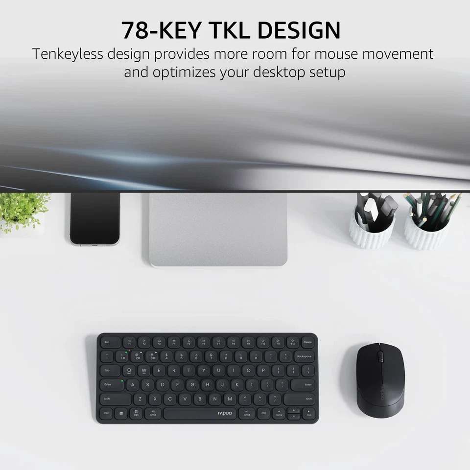 Keyboard and Mouse Combo 2.4G/Bluetooth 5.0/4.0 Wireless Keyboard Mouse Set - Image 3 of 4