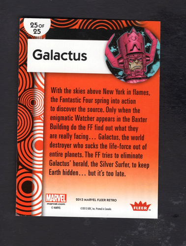 2013 Fleer Retro Marvel Stickers #25 Galactus - Picture 2 of 2