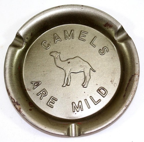 Rare Vintage Camel "Camels Are Mild"  Red Bottom Metal Ashtray - Picture 2 of 4