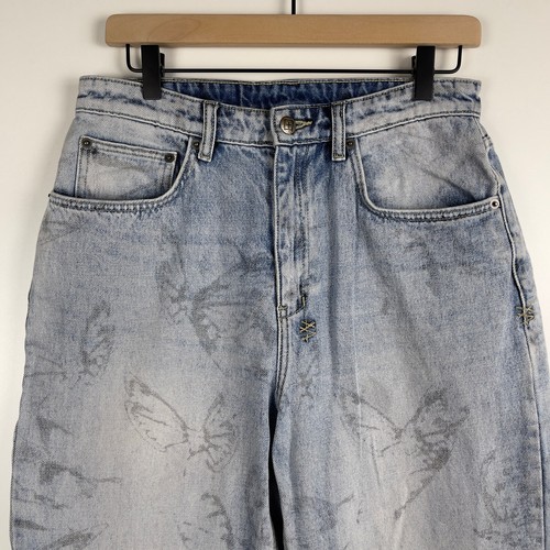 Jeans donna Ksubi Playback farfalla vita alta gamba dritta lavaggio leggero 30 spigolosi - Foto 10 di 16