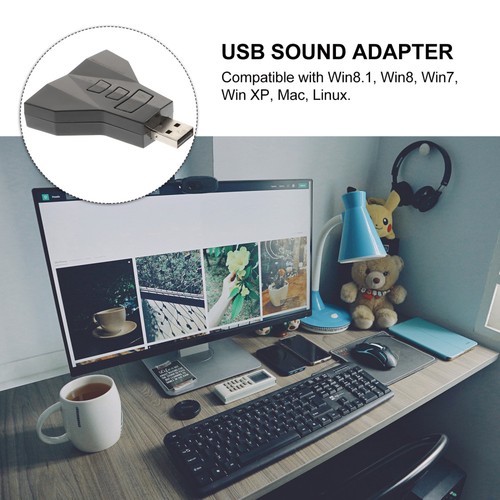 USB Externer 7.1 Kanal Audio Adapter 3D Stereo Externe Soundkarte für Windows, - 第 4/10 張圖片