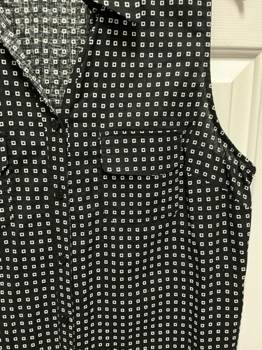 WOMEN'S KENAR SLEEVELESS TOP BLOUSE BLACK & WHITE PLUS SIZE 1X COLLARED NWOT NEW - Picture 4 of 4