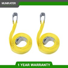 2 Pcs 15000lbs Fracture Strength 10' x 2" Lifting Sling Straps Polyester Yellow