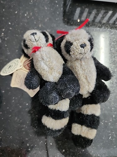 Boyds Bears Ricky And Lucy Bandito Raccoon Plush Set Noahs Ark Pair Mini Stuffed - Picture 4 of 4