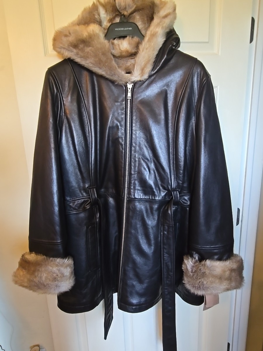 Wilson's Leather Genevieve Belted Trench Jacket Size 3X | eBay