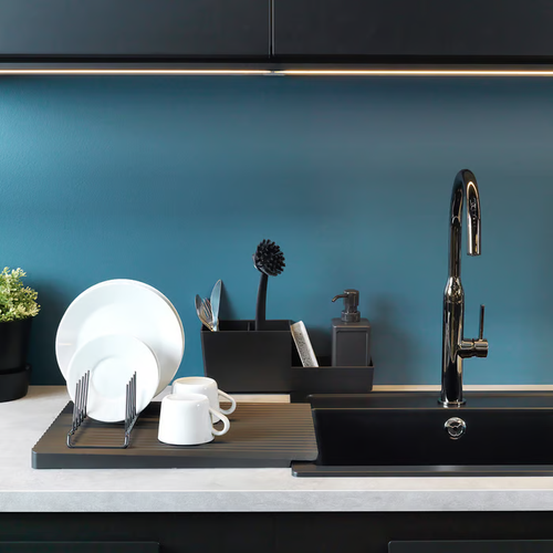 IKEA RINNIG Utensilio de Cocina Color Negro Soporte para Plato, Sostiene 9 Platos Nuevo - Imagen 3 de 5