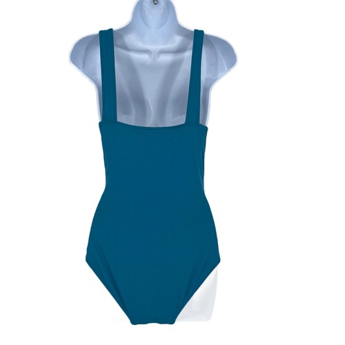 Traditioneller Badeanzug mit geraffter Kunstschnalle in Blaugrün Größe Small - Bild 2 von 4