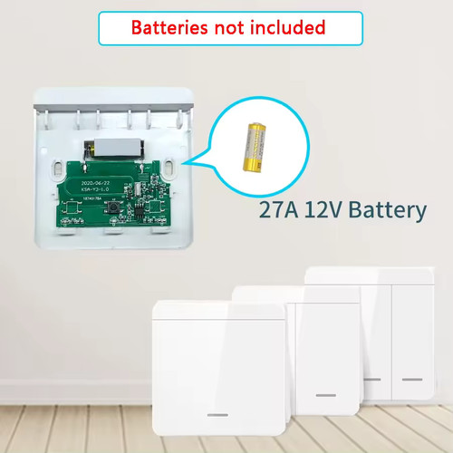 Interruttore Wireless 433MHz 1/2/3 Gang + Ricevitore 10A 220V LED Senza Fili - Imagen 3 de 12