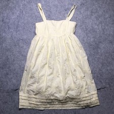Gap Dress Womens 2 Yellow Embroidered Sleeveless Fit Flare Lined Babydoll Summer