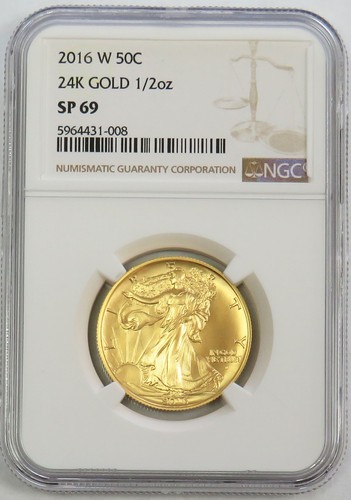 2016 W GOLD WALKING LIBERTY 50C CENTENNIAL ANNIVERSARY 1/2oz WLH COIN NGC SP 69 - Picture 1 of 2