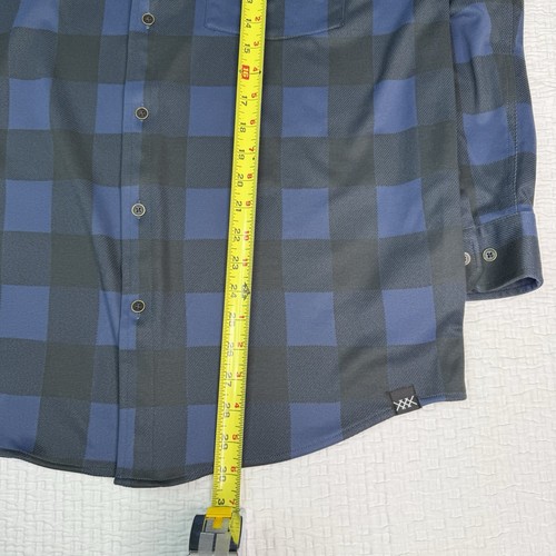 Rhone Hardy Flannel Relaxed Fit Brushed Shirt Navy Buffalo Check Mens Size L NWT - Picture 14 of 16