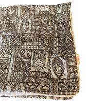 Vtg 1960s Sears Baby Comforter Tiki Tribal Crib Blanket Hawaiian Fashions Retro