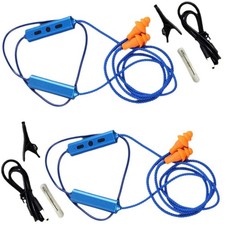 Durable 2-Set Blue Bluetooth Earplugs for Hearing Protection Noisy Environment