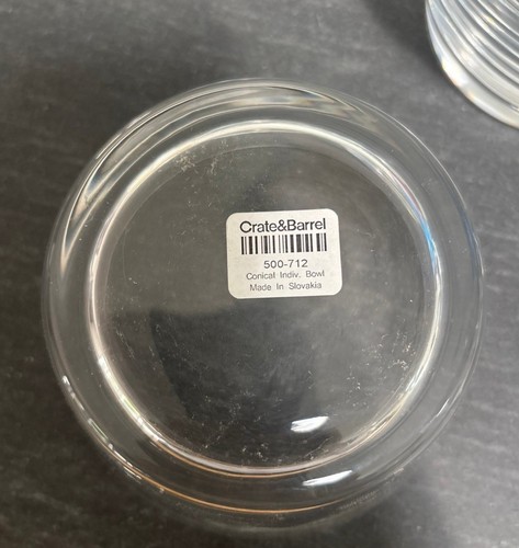 Crate & Barrel Glass Conical Bowls - with tags Set Of 8 - Bild 7 von 12