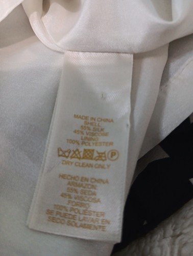 KATE SPADE Black Dark Coquett Flare Skirt White Bow Print Silk Blend Size 8 (US) - Picture 9 of 14