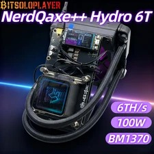 NerdQaxe++ Hydro Rev 6.1 6T 100W BTC Miner 2.4G WiFi BM1370 ASIC chip Sha-256