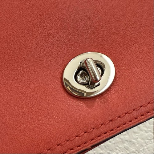 COACH 19914 Legacy Penny Carnelian Orange Red-Orange Turnlock Crossbody Bag EUC - Picture 16 of 18
