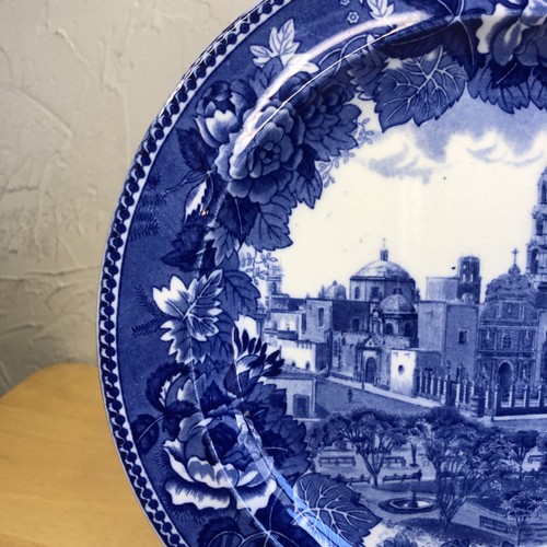 Wedgwood BLAUER HISTORISCHER TELLER Catedral De Aquascalientes 9,25" Bone China FPP - Bild 3 von 9