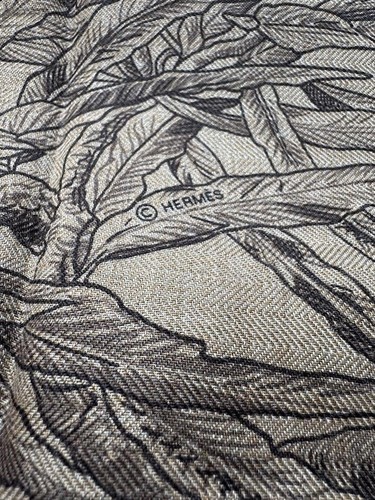 Mantón Hermes Bufanda Estola All'Orto Botanico di Palermo Cachemira Seda Auténtico Nuevo 140 - Imagen 5 de 9