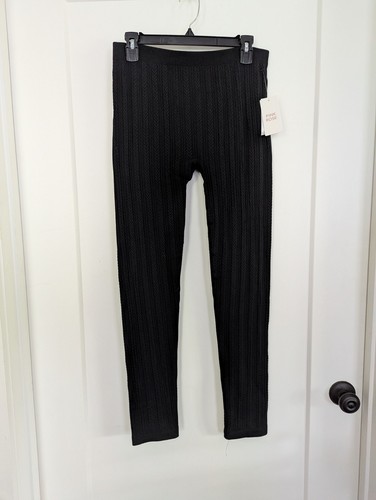 Pink Rose Girls XL Black Knit Ribbed Leggings NWT - Picture 1 of 12