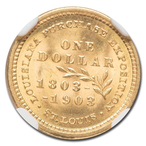 1903 Gold $1.00 Louisiana Purchase Jefferson MS-65 NGC - Picture 3 of 3