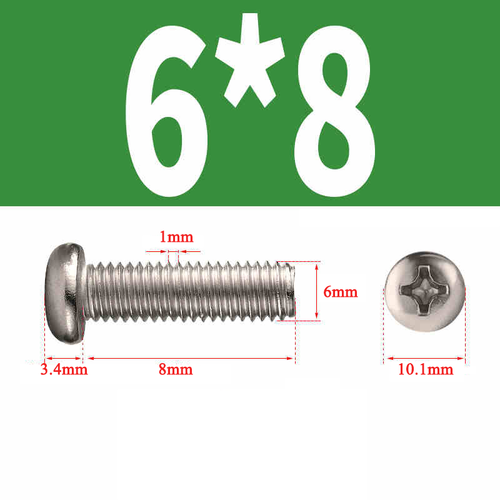 Phillips Pan Head Machine Screws Nickel Plated Round Head Bolts M1/1.2/1.4...-M6 - Picture 91 of 101
