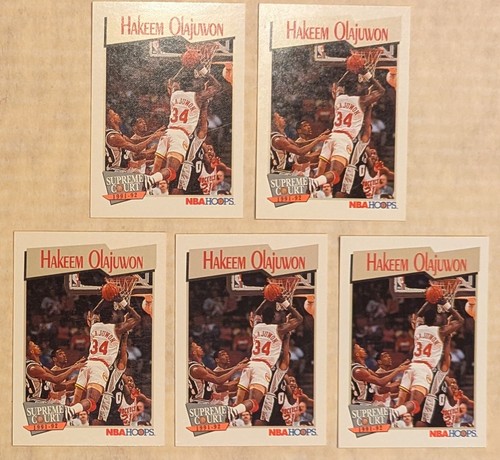 Hakeem Olajuwon Rockets Lot (9) 1993-94 Topps Stadium Club 1990-91 NBA Hoops NM - Picture 4 of 5
