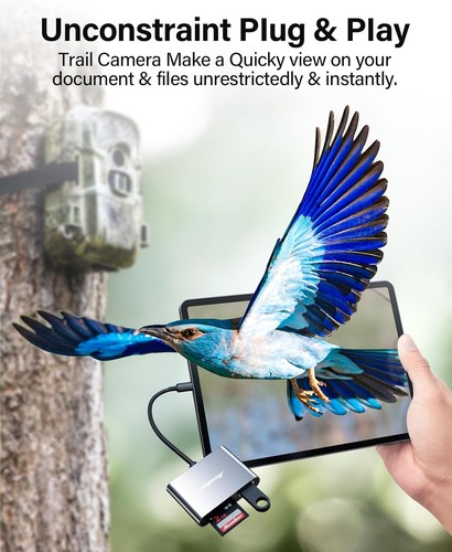 Hicober USB C to SD, Micro SD Memory Card Reader, Type C Space Grey  - Picture 5 of 7