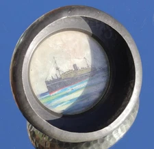 P&O LINE PEWTER SOLD ONBOARD PIN DISH C-1930'S