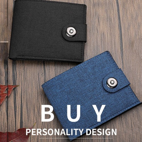 Black Blue Coin Purse Two-Fold ID Card Holder New Retro Men's Wallet Men Women