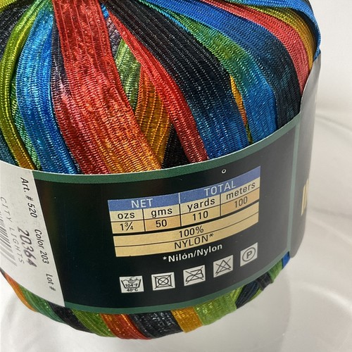 Lion INCREDIBLE Vtg. Ribbon Yarn Lot Of 3 CITY LIGHTS #203 50g Lot 20364 - Picture 4 of 7